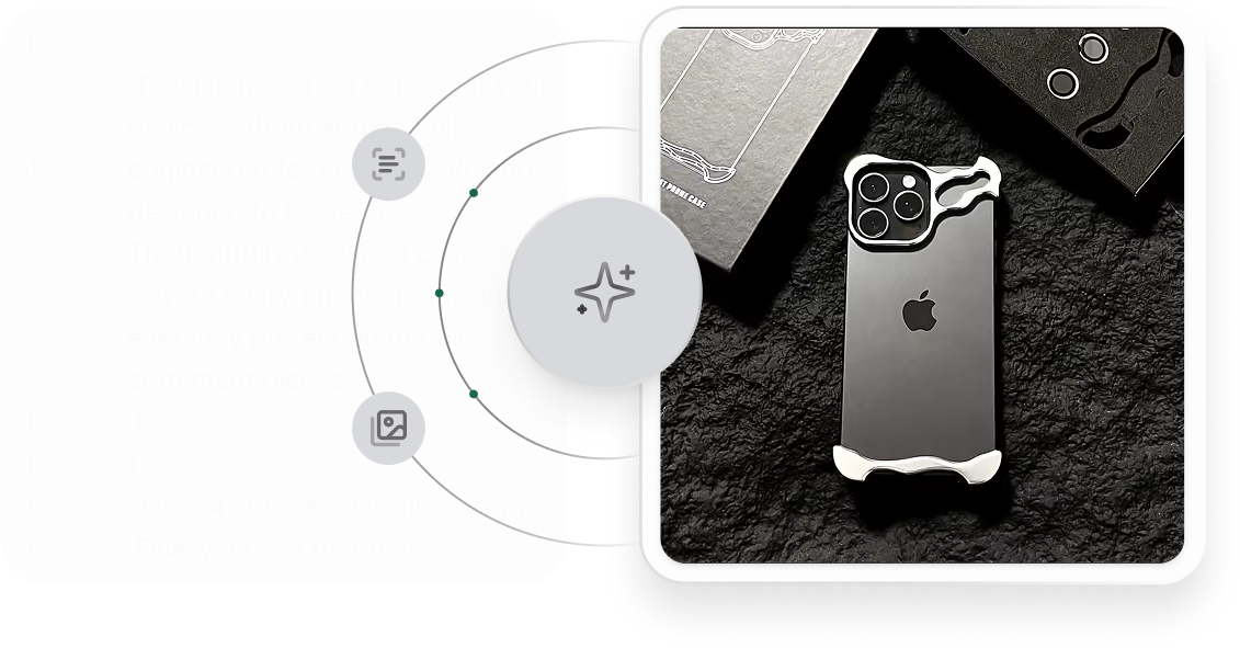 AI-generated product copy and visuals