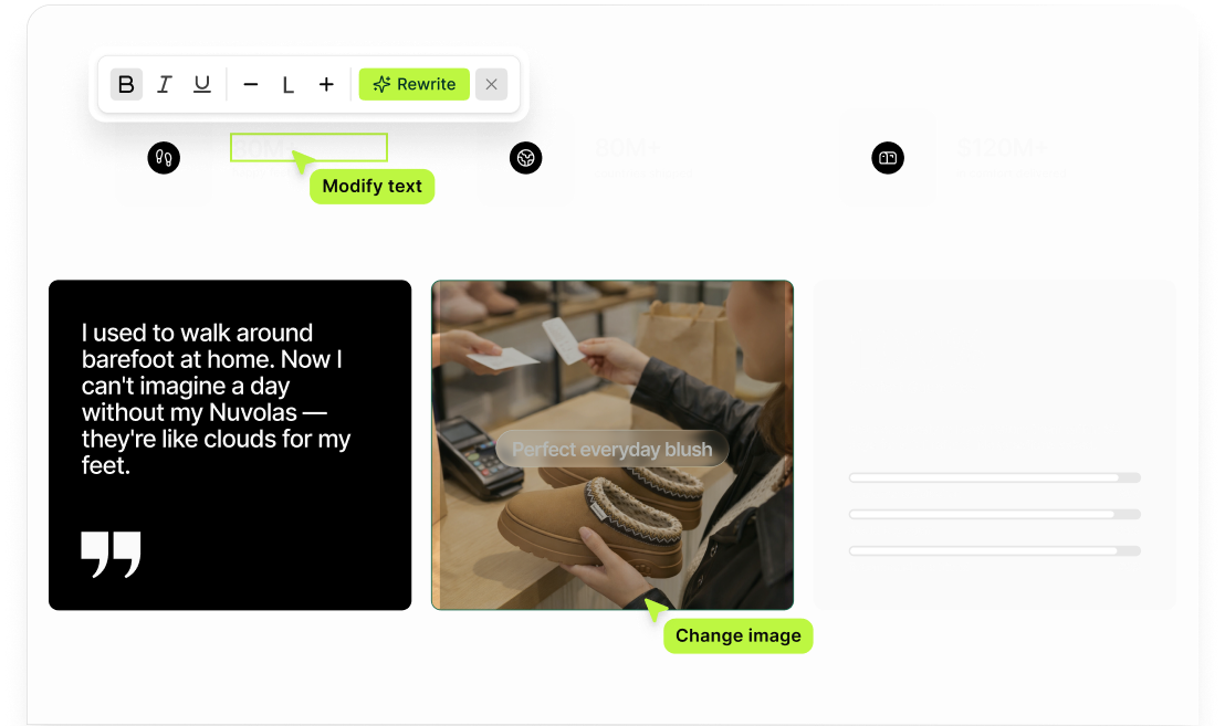 Product page editor preview