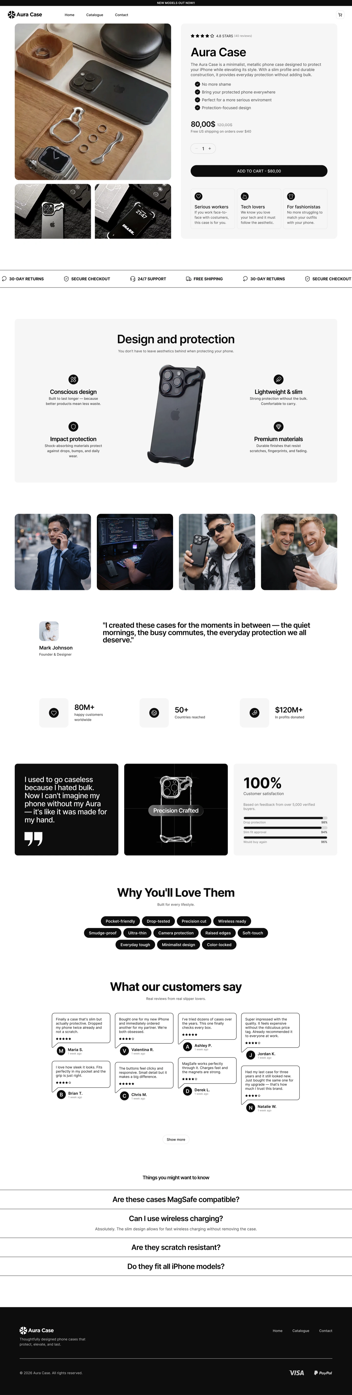 Aura case product page