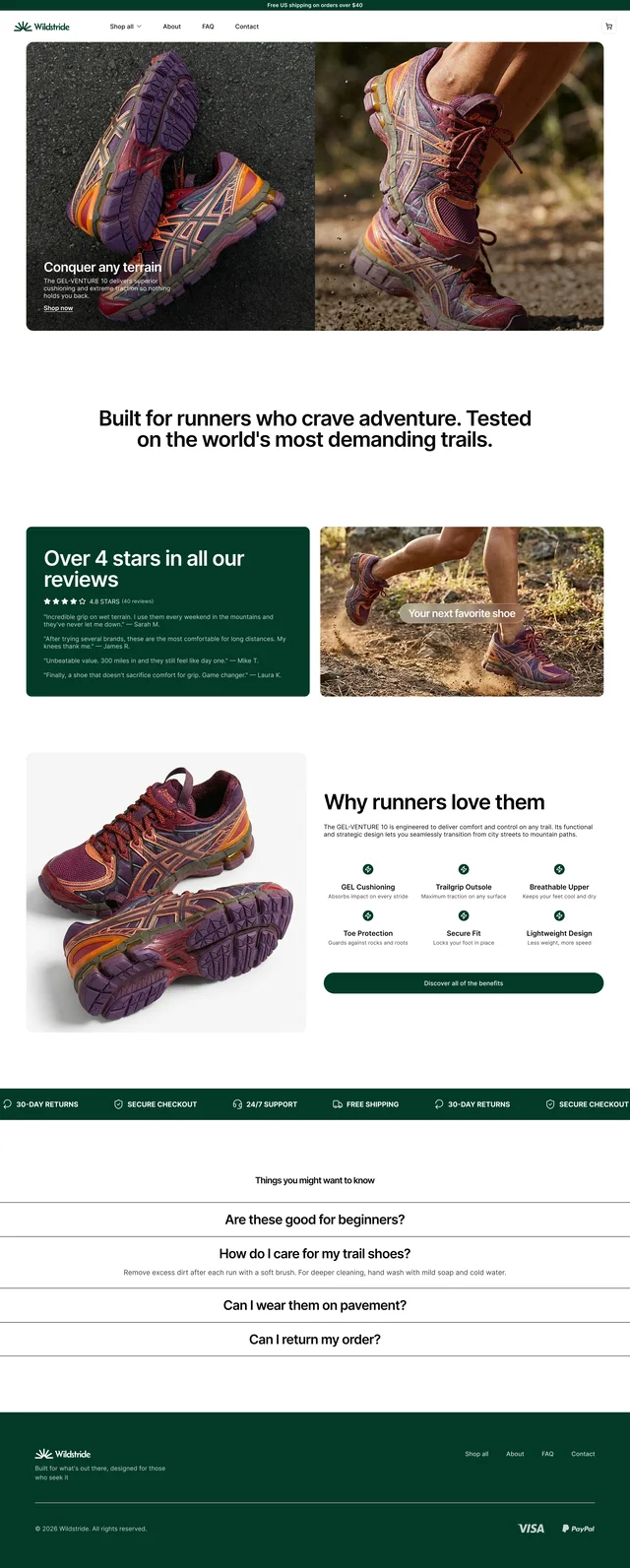 Trail running shoes store